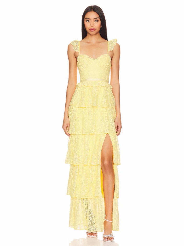 Tularosa Cantini Maxi Dress Lace Yellow